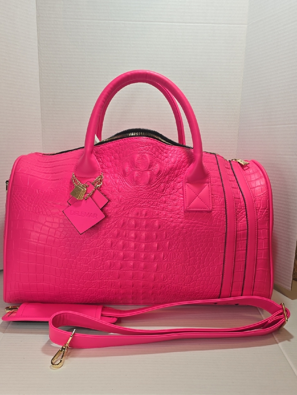 Tote & Carry Hot Pink Apollo 2 Duffle Premium Vegan Leather